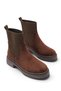 Brown Suede Women's Boots Chelsea Elastic Stitched Sole