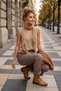Italian Mink Embroidered Pocketed Elastic Waist Shalwar Leg Casual Knitted Trousers 98 68 - 6