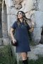 Gray Collar Detail Short Sleeve Knitwear Dress - 6