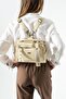 Washed Leather Multi-Functional Backpack, Shoulder Bag, and Handbag Beige (Model: 571-17V) - 2