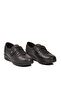 Black Genuine Leather Anatomical Comfortable Sole Velcro Women's Casual Shoes 7679-27K - 4