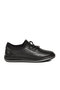 Black Genuine Leather Anatomical Comfortable Sole Rubber Laced Women's Casual Shoes Z1017 - 2