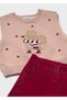 Baby Girl 3-Piece Vest and Red Pants Set - 4