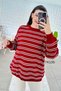 Crew Neck Striped Knitwear Blouse 7K135
