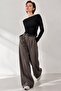 Women's Boat Neck Side Gathered Long Sleeve Basic Blouse My3535