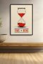 Time to Wine Hourglass Framed Painting Bar Kitchen Poster Wall Decor Kok32