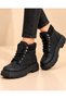Black Thick-Soled Lace-Up Women's Winter Boots - 2