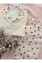 2-Piece Fifty Dot Heart Yellow Combed Cotton Short Sleeve Pajama Set - 2