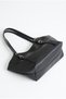 Women's Wide Shoulder Bag with Belt Buckle Detail and Zipper Closure - 5