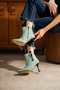 Holly Water Green Patent Leather 10 cm Heel with Buckle Detail Boots Botti̇e