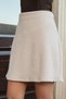 Women's Thick Soft Textured Angora Fabric High Waist Bell Skirt-Stone - 5