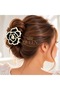Imported Luxury Brand 3D Camellia Rose Flowered Strong Bone Clasp Buckle Black Cream 6cm Large Size