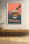 Whiskey Retro Iced Whisky Framed Painting Cocktail Poster Bar Kitchen Decor Kok01