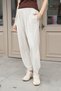 Women's Flexible Premium Velvet Fabric High Waist Elastic Waist Pleated Pocket Trousers-Stone - 4