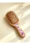 Natural Bamboo Hair Comb Pink Artistic Epoxy Coating Hair Detangling Brush 20 cm - 5