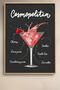 6 Piece Chalkboard Cocktail Recipes Framed Chart Set Cocktail Posters Bar Decor Six13 - 4