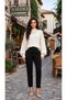 Cream Women's High Neck Bat Sleeve Oversize Knit Sweater - 5