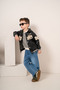 Baby Boy & Child Striped Sweat Leather Jacket and Jeans 3-Piece Set
