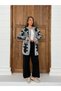 Embroidered Patterned Long Knitwear Cardigan Set 3077
