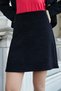 Women's Thick Soft Textured Angora Fabric High Waist Bell Skirt-Black - 4