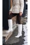 Women's Drawstring Detailed Pointed Toe Thin Heeled Long Boots - 6