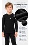 3-11 Years Old Boys' Black Thermal Underwear Top Long Sleeve Winter Thermal Underwear Warm Flexible Comfortable Kids Thermal Top Combination Underwear Fabric - 3