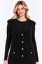 Women's V-Neck 4-Button Pocket Detailed Shardonlu Furry Long Knitwear Vest - 4