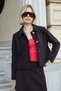 Women's Autumn-Winter Soft Textured Angora Fabric Flato Pocketed Long Sleeve Jacket-Coffee - 4