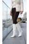 Women's Drawstring Detailed Pointed Toe Thin Heeled Long Boots - 8