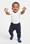 Navy Blue 100% Cotton Baby Boy Pants with Socks - Soft Elastic Waistband Comfortable Baby Bottom Sweatpants - 5
