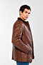 Men's Genuine Leather Brown Leather Coat - 2