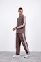 Men's Long Sleeve Baggy Compak Fabric Side Stripe Suit - 4