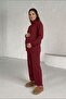 Lunara Embroidered Collar Quilted Fabric Pocketed Drawstring Waist Maternity and Postpartum Sweatshirt Set - 2