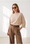 Women's Stone Low Shoulder Bat Pattern Soft Blouse Blz-19003457 - 6