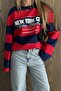Red Navy Blue New York Printed Sweatshirt - 1132 - 2