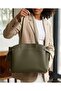 Quality Leather-Look Contrast Stitching in 1 Double Strap Hand and Shoulder Bag Width 13 cm Length 33 cm