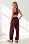 Women's Plum Pocketed Elastic Cuffed Straight-Leg Sweatpants Eşf-00000088 - 2