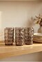 Set of 6 Acrylic Water Glasses 410 ml with Embossed Pattern