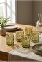 Set of 6 Acrylic Short Water Glasses 325 ml Embossed - 4