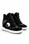 Women's Black Hidden Heel Women's Sneakers and Boots 8 cm
