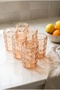 Set of 6 Acrylic Water Glasses 410 ml with Embossed Pattern - 3