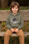 Hat Printed Hooded Kangaroo Pocket Boys' Sweatshirt
