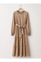 Geometric Patterned Dress - Beige - 2