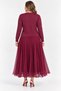 Plus Size Skirt Set with Tutu and Stone-Embellished Skirt, Plum Color - 5