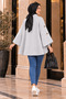 Buttoned Cashmere Poncho Gray - 4