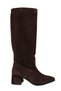 Women's Boots L068.1976 Brown Genuine Suede Leather Pointed/Almond Toe Western Stitching Detailed Boots - 2