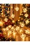 5 Meters Heart Crystal Led Light Daylight Decorative Hearted Light Chain Christmas Tree Ornament Home Room and Party Lighting - 3