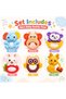 6 Pieces Baby Rattle & Teether Toys Set, Cute Animal Handheld Shaker Rattles with Easy-Grip Handles, Sensory Development, Hand-Eye Coordination & Early Learning Toys for Newborns 0+ Months - 4