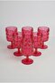 Set of 6 Acrylic Water Glasses with Embossed Pattern, 340 ml - 2