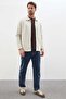 Zippered Polo Collar Regular Cashmere Jacket - 5
